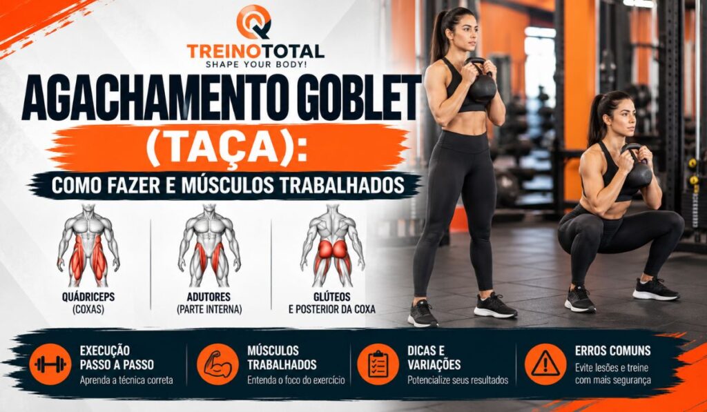 Agachamento Goblet (Taça): Como Fazer e Músculos Trabalhados Agachamento Goblet: Como Fazer Corretamente e Músculos