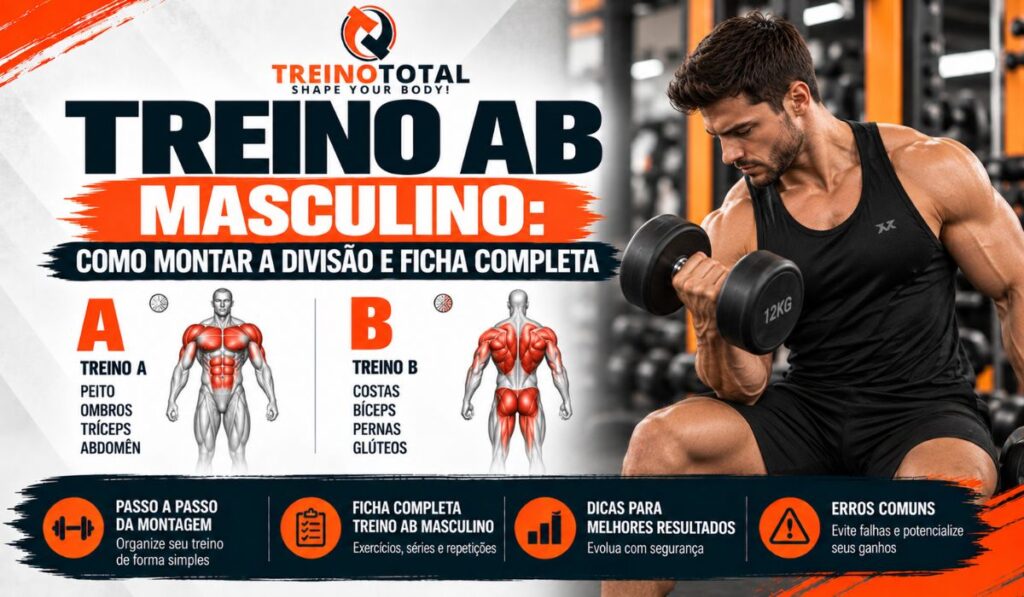 Treino AB Masculino: Como Montar a Divisão e Ficha Completa Treino AB masculino ficha