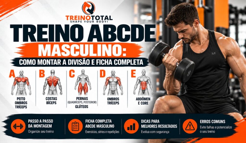 Treino ABCDE Masculino: Como Montar a Divisão e Ficha Completa Treino ABCDE masculino ficha