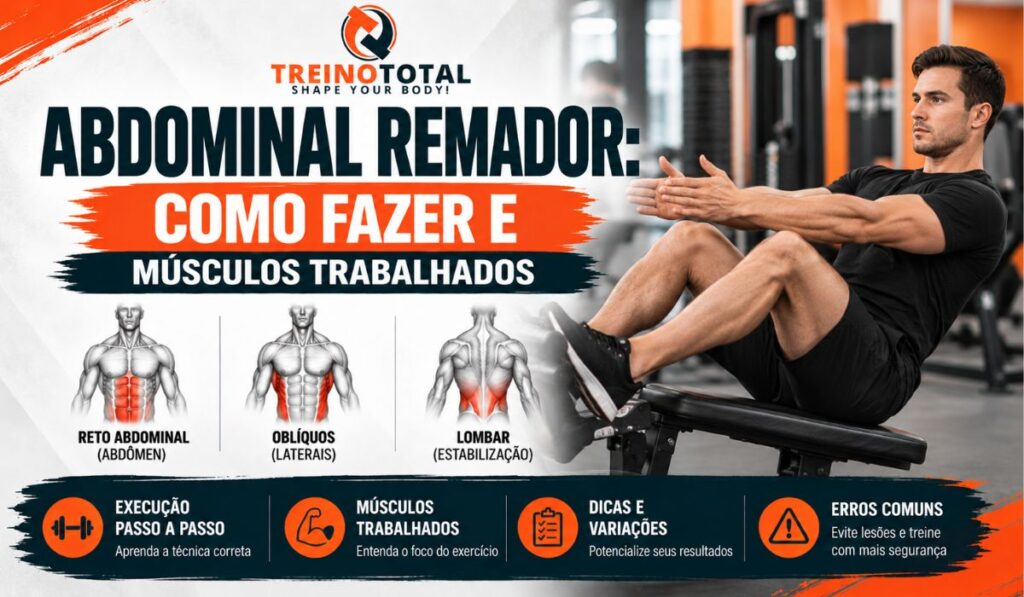 Abdominal Remador: Como Fazer e Músculos Trabalhados abdominal remador como fazer musculos cuidados