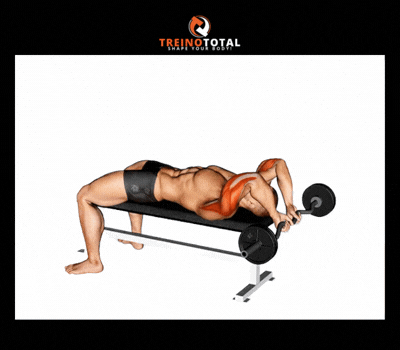 triceps testa com barra W