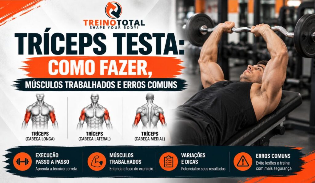 Tríceps Testa: Como Fazer, Músculos Trabalhados e Erros Comuns tríceps testa como fazer músculos e variações